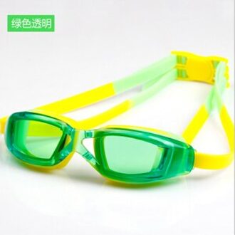 H753 waterdicht anti-condens leuke kinderen zwembril leren galvaniseren kader geen kwaad de eye Swim Groen