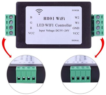 H801 Rgbw Wifi Led Controller Voor Rgbw Led Strip Verlichting DC5-24V Ingang 4 Channel X 4a Output Led Controller