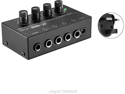 HA400 4 Kanalen Mini Au-Dio Stereo Hoofdtelefoon Versterker Met Power Adapter Us/Uk/Eu/Au plug M30 21 Blauw
