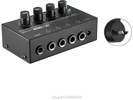 HA400 4 Kanalen Mini Au-Dio Stereo Hoofdtelefoon Versterker Met Power Adapter Us/Uk/Eu/Au plug M30 21 Rood