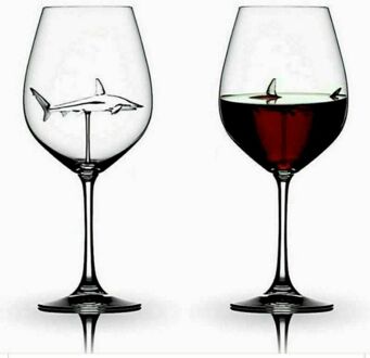 Haai Wijnglas Cup Europese Kristallen Rode Wijn Beker Wedding Party Hoge Borosilicaatglas Cocktail Bar Decor haai 18cm