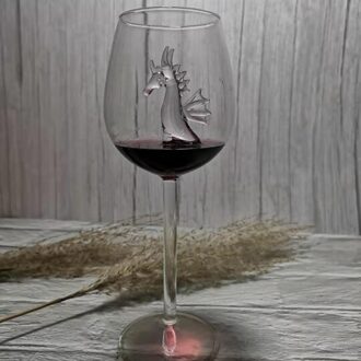 Haai Wijnglas Cup Europese Kristallen Rode Wijn Beker Wedding Party Hoge Borosilicaatglas Cocktail Bar Decor Hippocampus 21cm