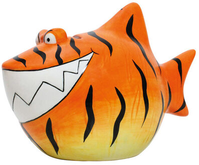 Haaien dieren spaarpotten oranje 13 cm - Spaarpotten