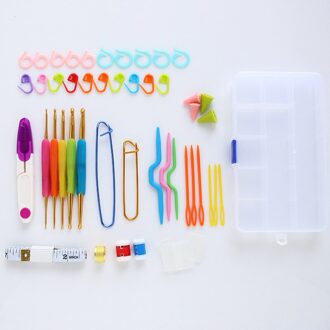 Haak Gereedschap Set Voor Handgemaakte Diy Breien Garen Naald Werk Handvat Haak Marker Gesp Stiksels Pin Lederen Heerser Tool Set reeks 1
