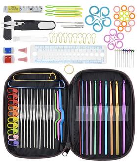 Haak Haak Set 2.5-6.0Mm 8 Stks/set Aluminium Ergonomische Haak Naalden Met Kleurrijke Zachte Rubberen Grip Cushioned Handles naalden