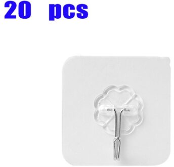 Haak Sterke Transparante Zuig Muur Sucker Hanger Waterdichte Lijm Zware Belasting Rack Rvs Haak Huishoudelijke Badkamer 20 stk
