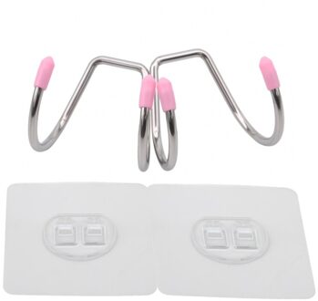 Haak Sterke Zelfklevende Stickers Muur Muur Gemonteerde Zuignappen Opknoping Op De Muur Zonder Punch-Gratis Kleverige Haken (Dubbele Haak)