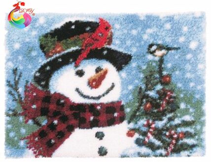 Haak Tapijt Kit Diy Unfinished Haken Garen Mat Borduurpakketten Klink Haak Tapijt Kit Vloermat Tapijt Sneeuw foto