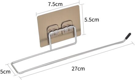 Haak Type Keuken Roll Papieren Handdoek Houder Magazijnstelling Diversen Organizer Thuis Opslag Gereedschap Kabinet Kast Tissue Plank 27x6x5cm