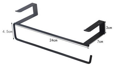 Haak Type Keuken Roll Papieren Handdoek Houder Magazijnstelling Diversen Organizer Thuis Opslag Gereedschap Kabinet Kast Tissue Plank zwart 24cm