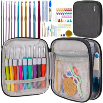 Haaknaalden set - 85 delig - aluminium - haken - haakset - incl opberghoes