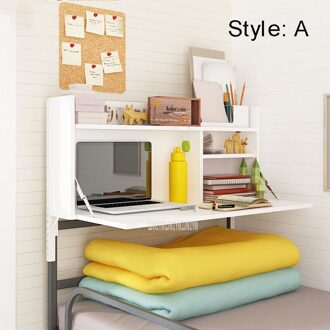 Haakse Stand Op Bed Computer Tafel Opvouwbaar Voor Bovenste/Onderste Laag Bed Studenten Lui Slaapzaal Laptop Bureau met Slot stijl A warm wit