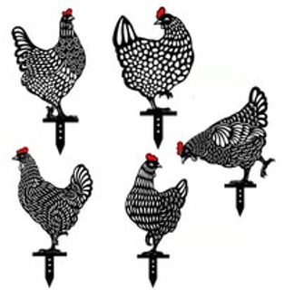 Haan Metalen Dier Silhouet Stake Voor Werven, Shadow Decoratie Voor Tuin, Kip Silhouet Yard Art, land Yard Art
