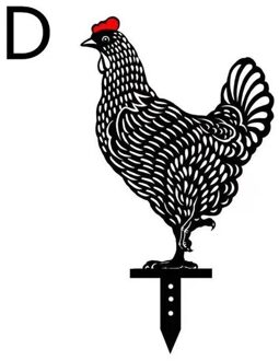 Haan Metalen Dier Silhouet Stake Voor Werven, Shadow Decoratie Voor Tuin, Kip Silhouet Yard Art, land Yard Art