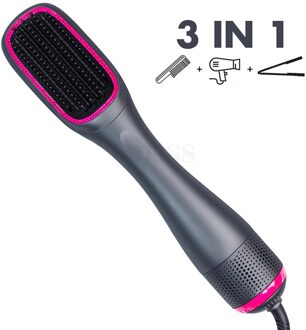 Haar Blower Borstel 3 In 1 Een Stap Föhn Air Brush Elektrische Föhn Kam Haardroger Keramische Rechttrekken borstel uk plug