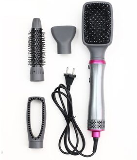 Haar Blower Borstel 4 In 1 Föhn Air Brush Styler En Volumizer Curler Kam Roller Een Stap Ion blow Haar Salon Set eu stekker