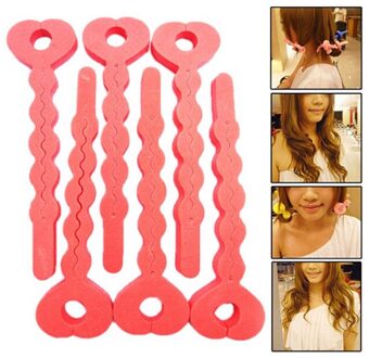 Haar Curling Flexi Staven Magic Air Hair Roller Curler Haar Roller Sticker Willekeurige Kleuren 6stk