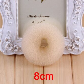 Haar Donut Magic Foam Sponge Grote Ring Hair Styling Gereedschap Accessoires Voor Meisjes Vrouwen Haar Donut Braider 8cm beige