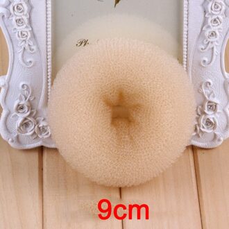 Haar Donut Magic Foam Sponge Grote Ring Hair Styling Gereedschap Accessoires Voor Meisjes Vrouwen Haar Donut Braider 9cm beige