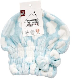 Haar Handdoek Microfiber Handdoek Strand Voor Badkamer Badstof Haar Wrap Sneldrogende Douche Cap Wraphat Thuis Textiel Effen Snel blauw