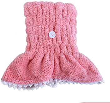 Haar Handdoek Microfiber Handdoek Strand Voor Badkamer Badstof Haar Wrap Sneldrogende Douche Cap Wraphat Thuis Textiel Effen Snel roze