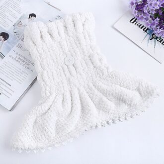 Haar Handdoek Microfiber Handdoek Strand Voor Badkamer Badstof Haar Wrap Sneldrogende Douche Cap Wraphat Thuis Textiel Effen Snel wit