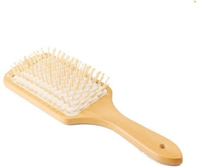 Haar Kam Bamboe Airbag Massage Kam Verkoolde Massief Hout Bamboe Kussen Anti-Statische Borstel Kammen Reizen ivoor
