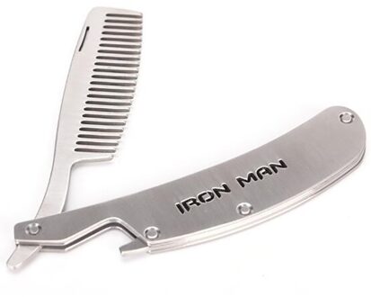 Haar Kam Mannen Gewijd Roestvrij Staal Vouwen Kam Set Mini Pocket Kam Baard Care Tool Handig En Gebruik haar Borstel