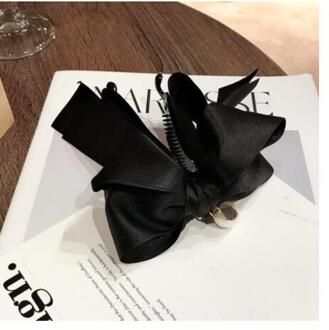 Haar Klauwen Zoete Haarspeld Leuke Strik Imitatie Parel Banaan Haar Clip Vrouwen Mode Haaraccessoires zwart