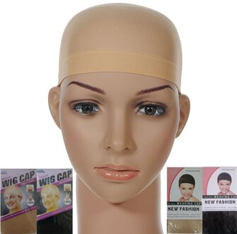 Haar Mesh Pruik Cap Haarnetjes Pruik Liner Haarnetje Snood Lijmloze Dome Pruik Cap Rekbaar Net Voor Weave Haarnetjes Pruik netten Stretch Beige