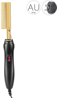 Haar Rechttrekken Borstel Stijltang Flat Iron Verwarming Kam Haar Rechte Styler Corrugation Curling Iron Hair Curler Kam AU