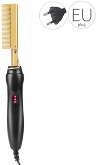 Haar Rechttrekken Borstel Stijltang Flat Iron Verwarming Kam Haar Rechte Styler Corrugation Curling Iron Hair Curler Kam EU