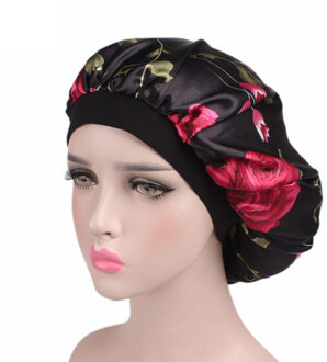 Haar Satijn Motorkap Voor Slapen Douche Cap Zijde Motorkap Motorkap Vrouwen Nachtrust Cap Head Cover Brede Elastische Band 01