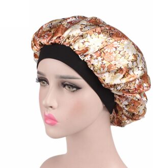 Haar Satijn Motorkap Voor Slapen Douche Cap Zijde Motorkap Motorkap Vrouwen Nachtrust Cap Head Cover Brede Elastische Band 04