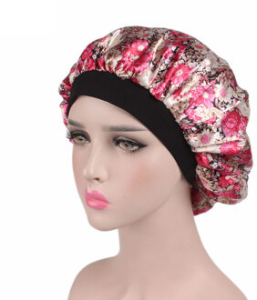 Haar Satijn Motorkap Voor Slapen Douche Cap Zijde Motorkap Motorkap Vrouwen Nachtrust Cap Head Cover Brede Elastische Band 05