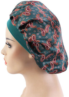 Haar Satijn Motorkap Voor Slapen Douche Cap Zijde Motorkap Motorkap Vrouwen Nachtrust Cap Head Cover Brede Elastische Band groen
