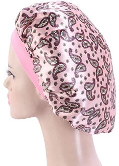 Haar Satijn Motorkap Voor Slapen Douche Cap Zijde Motorkap Motorkap Vrouwen Nachtrust Cap Head Cover Brede Elastische Band roze