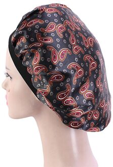 Haar Satijn Motorkap Voor Slapen Douche Cap Zijde Motorkap Motorkap Vrouwen Nachtrust Cap Head Cover Brede Elastische Band zwart
