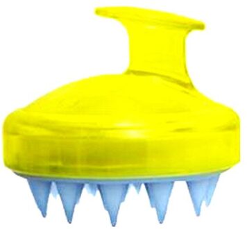 Haar Shampoo Massage Hoofdhuid Borstel Babyshampoo Siliconen Zachte Borstel Kapsalon Shampoo Kam geel