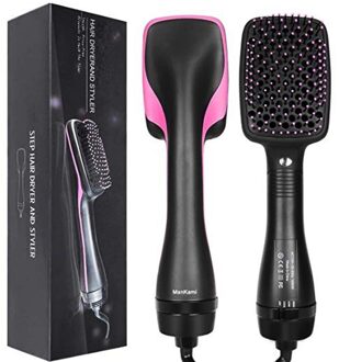Haar Styler Stijltang Curling Air Kam Professionele Haarverzorging Gereedschappen Een Stap Air Brush Styler Iron Hair Curler uk plug / zwart-met doos