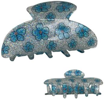 Haar Styling Beauty Flow Shimmer Claw Blue Flower 1 st