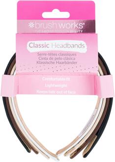 Haar Styling brushworks Classic Headbands 4 st