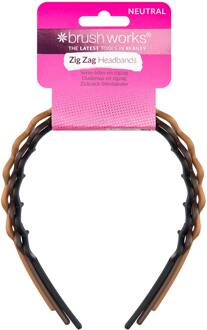 Haar Styling brushworks Neutral Zig Zag Headbands 3 st