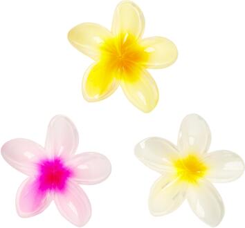 Haar Styling brushworks Tropical Flower Claw Clips 3 st