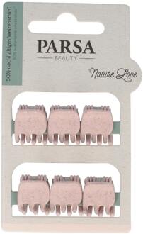 Haar Styling PARSA Mini Wheat Hair Clips Rose 6 st