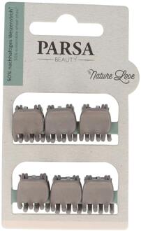 Haar Styling PARSA Mini Wheat Hair Clips Taupe 6 st