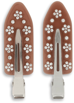 Haar Styling Sui Ava No Crease Flower Crystal Clips Chocolate Egg 2 st