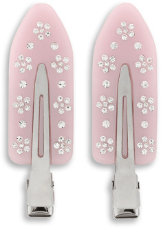 Haar Styling Sui Ava No Crease Flower Crystal Clips Pastel Purple 2 st