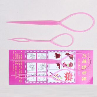 Haar Tool 2 Stuks Paardenstaart Schepper Plastic Lus Styling Tools Pony Tail Clip Haar Vlecht Maker Styling Tool 02
