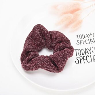Haaraccessoires Glitter Haar Scrunchies Vrouwen Haarbanden Shining Metalic Stof Paardenstaart Holder Gum Voor Haar Rubberen Band boon rood